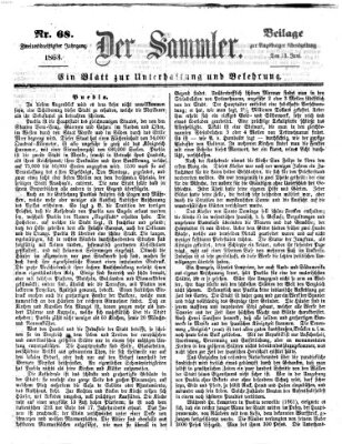 Der Sammler (Augsburger Abendzeitung) Samstag 13. Juni 1863