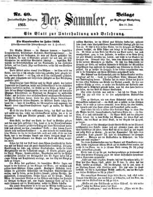 Der Sammler (Augsburger Abendzeitung) Dienstag 16. Juni 1863