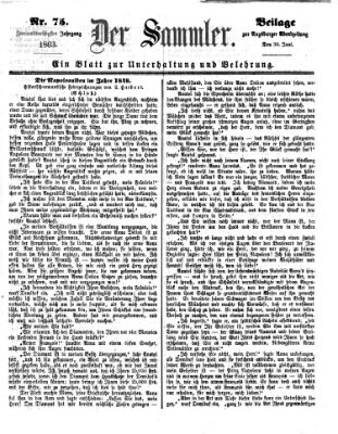 Der Sammler (Augsburger Abendzeitung) Dienstag 30. Juni 1863