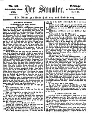 Der Sammler (Augsburger Abendzeitung) Samstag 11. Juli 1863