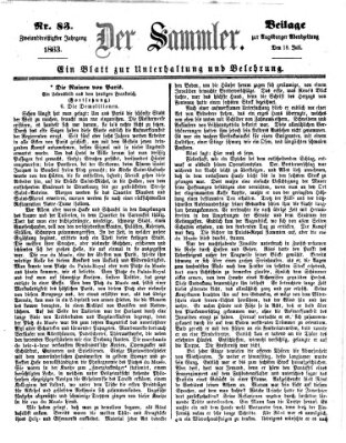 Der Sammler (Augsburger Abendzeitung) Samstag 18. Juli 1863