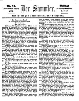 Der Sammler (Augsburger Abendzeitung) Montag 20. Juli 1863