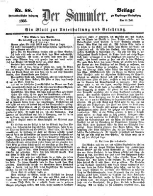 Der Sammler (Augsburger Abendzeitung) Donnerstag 30. Juli 1863