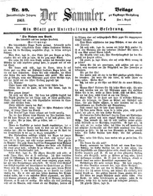 Der Sammler (Augsburger Abendzeitung) Samstag 1. August 1863