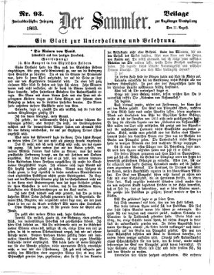 Der Sammler (Augsburger Abendzeitung) Dienstag 11. August 1863