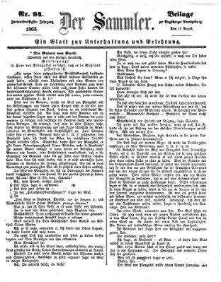 Der Sammler (Augsburger Abendzeitung) Donnerstag 13. August 1863