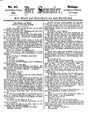 Der Sammler (Augsburger Abendzeitung) Donnerstag 20. August 1863