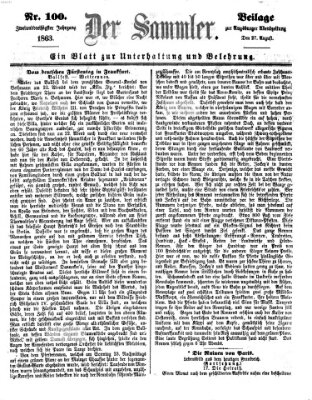 Der Sammler (Augsburger Abendzeitung) Donnerstag 27. August 1863