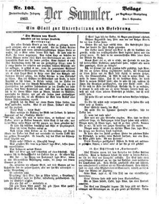 Der Sammler (Augsburger Abendzeitung) Donnerstag 3. September 1863