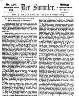 Der Sammler (Augsburger Abendzeitung) Dienstag 8. September 1863