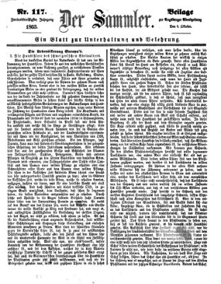 Der Sammler (Augsburger Abendzeitung) Donnerstag 8. Oktober 1863