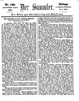 Der Sammler (Augsburger Abendzeitung) Donnerstag 15. Oktober 1863