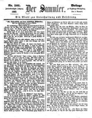 Der Sammler (Augsburger Abendzeitung) Dienstag 10. November 1863