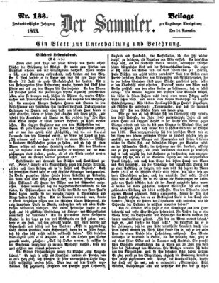 Der Sammler (Augsburger Abendzeitung) Samstag 14. November 1863