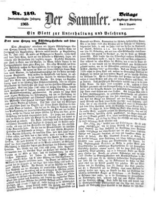 Der Sammler (Augsburger Abendzeitung) Mittwoch 2. Dezember 1863