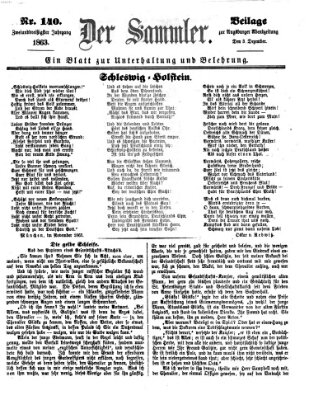 Der Sammler (Augsburger Abendzeitung) Donnerstag 3. Dezember 1863