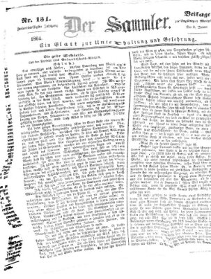 Der Sammler (Augsburger Abendzeitung) Samstag 2. Januar 1864