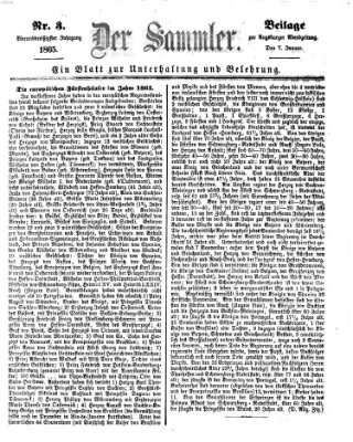 Der Sammler (Augsburger Abendzeitung) Samstag 7. Januar 1865