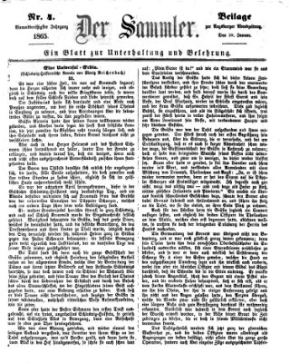 Der Sammler (Augsburger Abendzeitung) Dienstag 10. Januar 1865