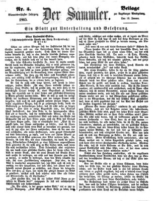 Der Sammler (Augsburger Abendzeitung) Donnerstag 12. Januar 1865