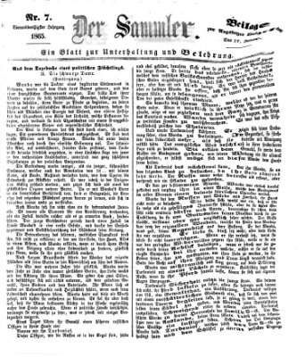 Der Sammler (Augsburger Abendzeitung) Dienstag 17. Januar 1865