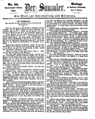 Der Sammler (Augsburger Abendzeitung) Samstag 25. Februar 1865