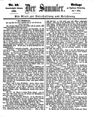 Der Sammler (Augsburger Abendzeitung) Dienstag 7. März 1865