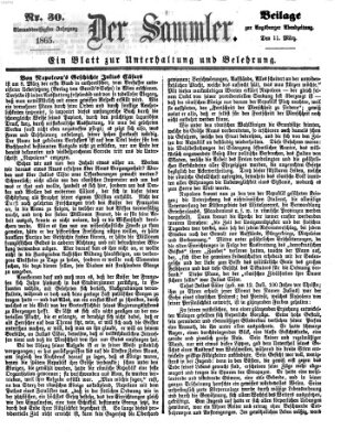 Der Sammler (Augsburger Abendzeitung) Samstag 11. März 1865