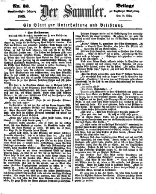 Der Sammler (Augsburger Abendzeitung) Samstag 18. März 1865