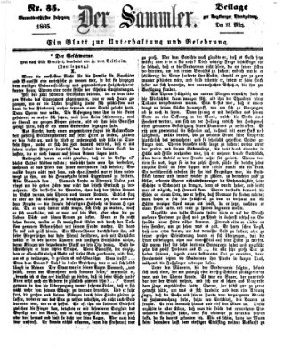 Der Sammler (Augsburger Abendzeitung) Donnerstag 23. März 1865