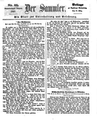 Der Sammler (Augsburger Abendzeitung) Donnerstag 30. März 1865