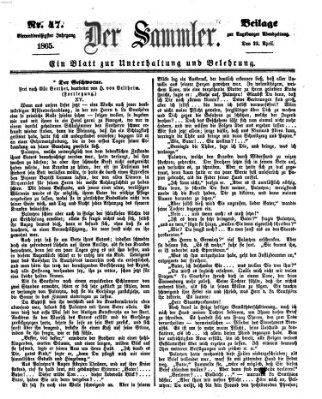 Der Sammler (Augsburger Abendzeitung) Samstag 22. April 1865