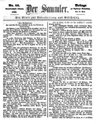 Der Sammler (Augsburger Abendzeitung) Dienstag 25. April 1865