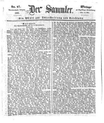 Der Sammler (Augsburger Abendzeitung) Dienstag 16. Mai 1865