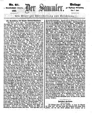 Der Sammler (Augsburger Abendzeitung) Mittwoch 7. Juni 1865