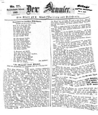 Der Sammler (Augsburger Abendzeitung) Donnerstag 6. Juli 1865