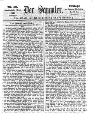 Der Sammler (Augsburger Abendzeitung) Donnerstag 13. Juli 1865