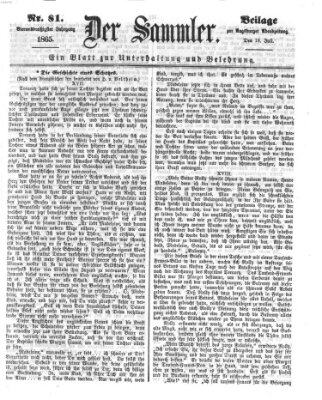 Der Sammler (Augsburger Abendzeitung) Dienstag 18. Juli 1865