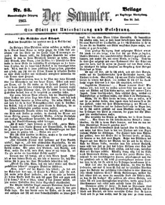 Der Sammler (Augsburger Abendzeitung) Samstag 22. Juli 1865