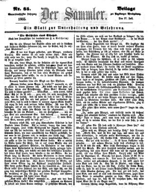 Der Sammler (Augsburger Abendzeitung) Donnerstag 27. Juli 1865