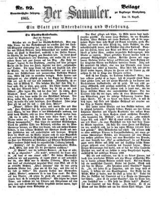 Der Sammler (Augsburger Abendzeitung) Samstag 12. August 1865