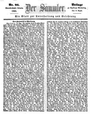 Der Sammler (Augsburger Abendzeitung) Samstag 19. August 1865