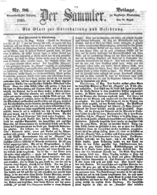 Der Sammler (Augsburger Abendzeitung) Dienstag 22. August 1865