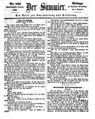 Der Sammler (Augsburger Abendzeitung) Dienstag 5. September 1865