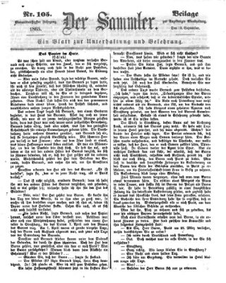 Der Sammler (Augsburger Abendzeitung) Dienstag 12. September 1865