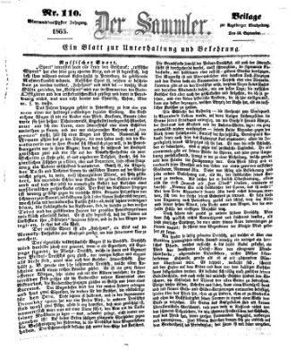 Der Sammler (Augsburger Abendzeitung) Samstag 23. September 1865