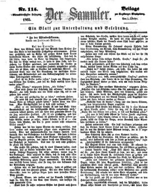 Der Sammler (Augsburger Abendzeitung) Donnerstag 5. Oktober 1865