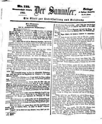 Der Sammler (Augsburger Abendzeitung) Donnerstag 26. Oktober 1865