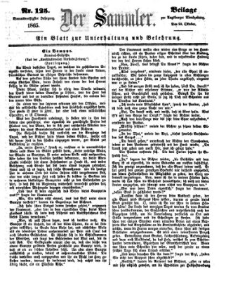 Der Sammler (Augsburger Abendzeitung) Samstag 28. Oktober 1865