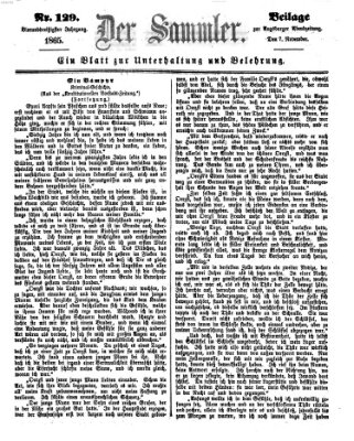 Der Sammler (Augsburger Abendzeitung) Dienstag 7. November 1865